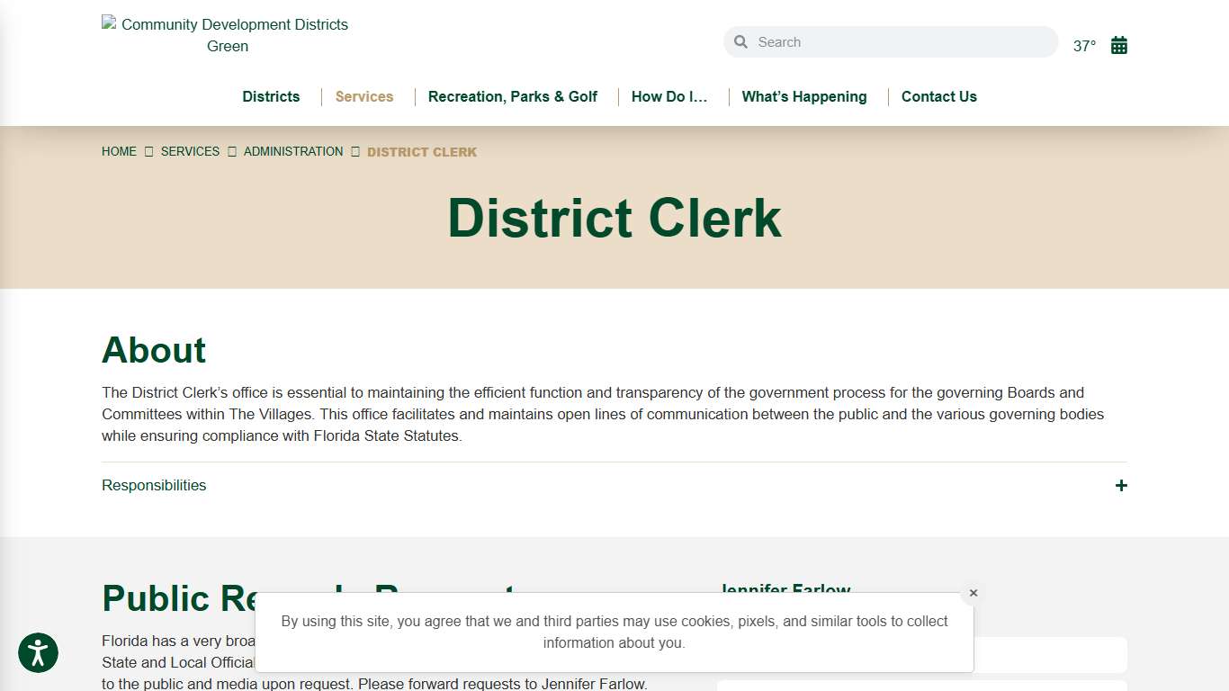 District Clerk - The Villages Community Development Districts
