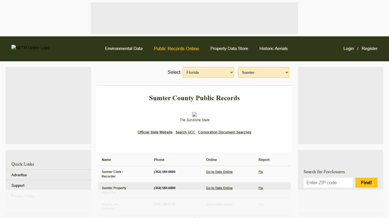 NETR Online • Sumter • Sumter Public Records, Search Sumter Records, Sumter Property Tax, Florida Property Search, Florida Assessor