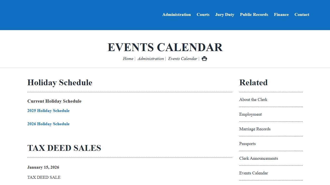 TAX DEED SALES | Events Calendar | Sumter County Clerk of Courts