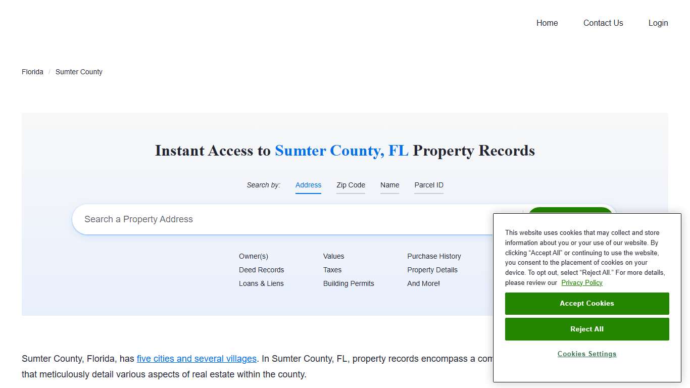 Sumter County, FL Property Records | Owners, Deeds, Permits
